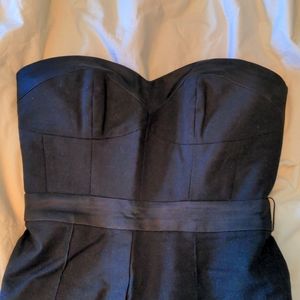 Black strapless wide leg jumpsuit